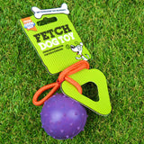 BALL WITH ROPE DOG TOY - Fetch Rubber Dog Toy and on a Rope by Good Boy