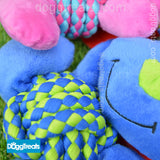 Kong Weave Knots Dog Toy - Pink Pig or Blue Moose - With Rope and Squeaky Squeaker