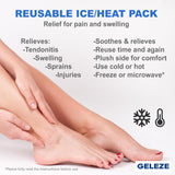 Ankle Ice Pack Wrap - Reusable, Hot & Cold Therapy Gel Ice Pack for Sprained or Twisted Ankle, Pain, Swelling, Achilles Tendinitis, Plantar Fasciitis