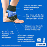 Ankle Ice Pack Wrap - Reusable, Hot & Cold Therapy Gel Ice Pack for Sprained or Twisted Ankle, Pain, Swelling, Achilles Tendinitis, Plantar Fasciitis