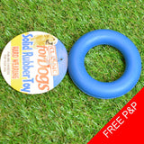 Rubber Ring Dog Toy - Small 9cm - 4Colours - Chew - Play - Teeth Theething - Tug