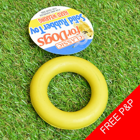 Rubber Ring Dog Toy - Small 9cm - 4Colours - Chew - Play - Teeth Theething - Tug