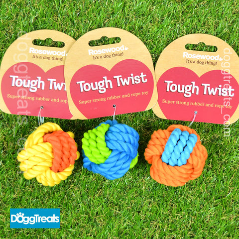 Rope & Rubber Ball Dog Toy - Rosewood Tough Twist