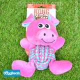 Kong Weave Knots Dog Toy - Pink Pig or Blue Moose - With Rope and Squeaky Squeaker