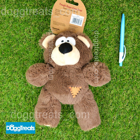 Large Plush Bear Dog Toy - Tough Rope Core