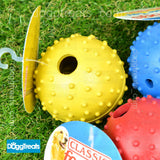 Large Rubber Ball Dog Toy - Pimple Texture - With Bell Jingle - Tough - Throw & Fetch